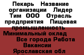 Пекарь › Название организации ­ Лидер Тим, ООО › Отрасль предприятия ­ Пищевая промышленность › Минимальный оклад ­ 20 000 - Все города Работа » Вакансии   . Ярославская обл.,Ярославль г.